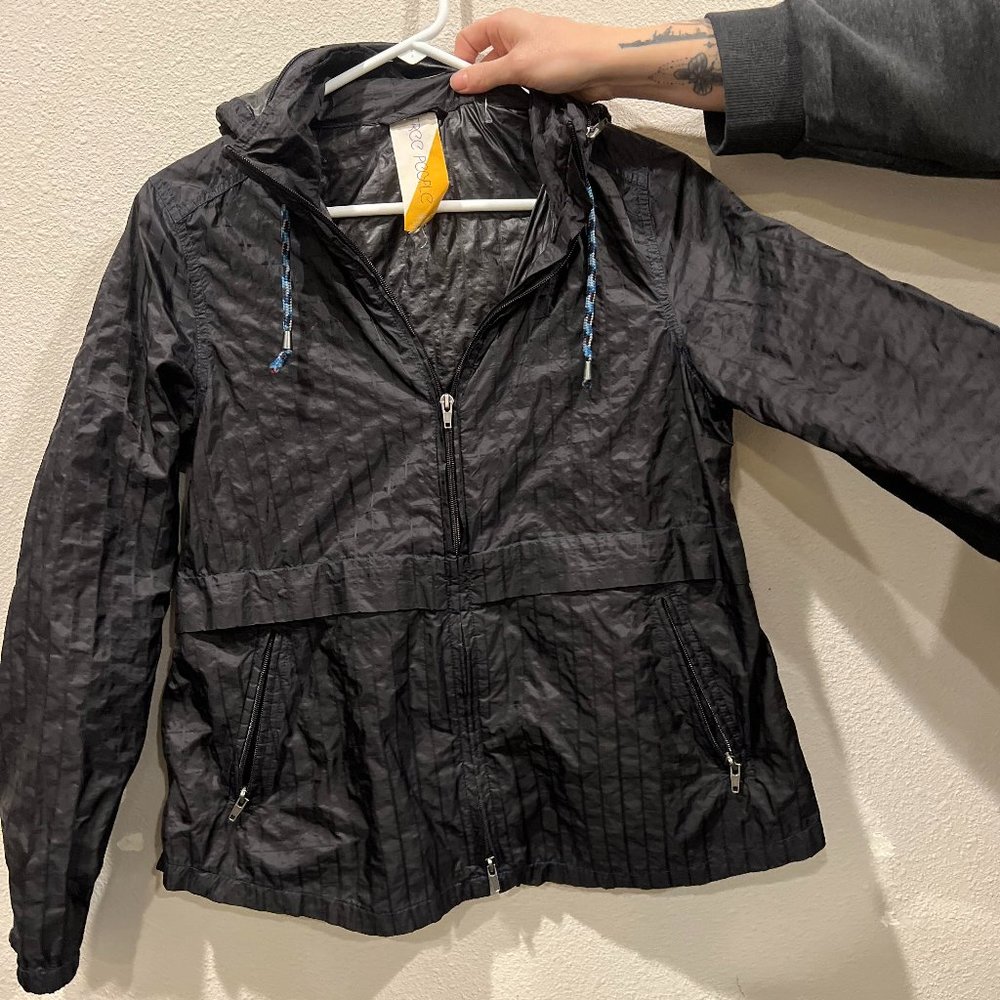 Free People -Black, Medium, Womens Rain Jacket
